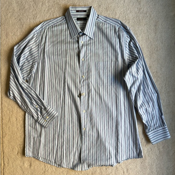 Joseph Abboud Button Down Striped Cotton Shirt - Picture 6 of 8